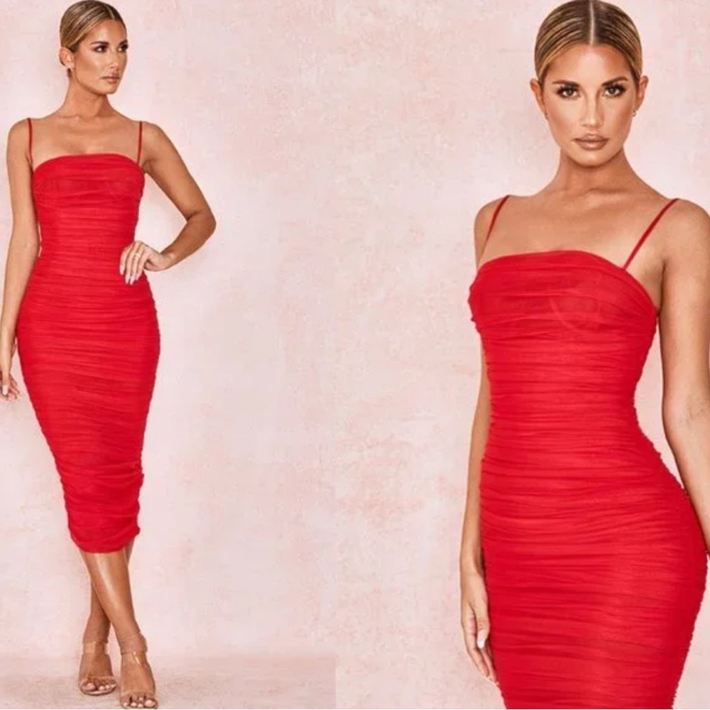 House of CB Striking Red Midi Dress